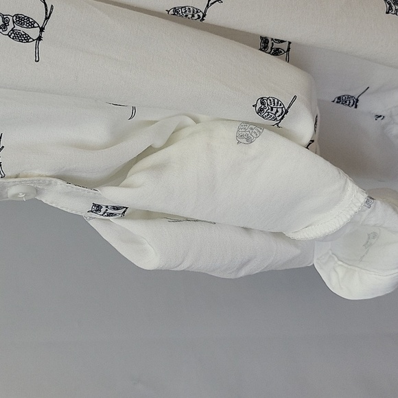 Beachlunchlounge Owl Print Button Down White/Navy Size 1X NWT - Picture 10 of 14